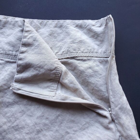 Merona 100% Linen Skirt 30 x 24 VTG Sz 8 Knee Length Y2K Minimalist 90s Neutral - Picture 4 of 9